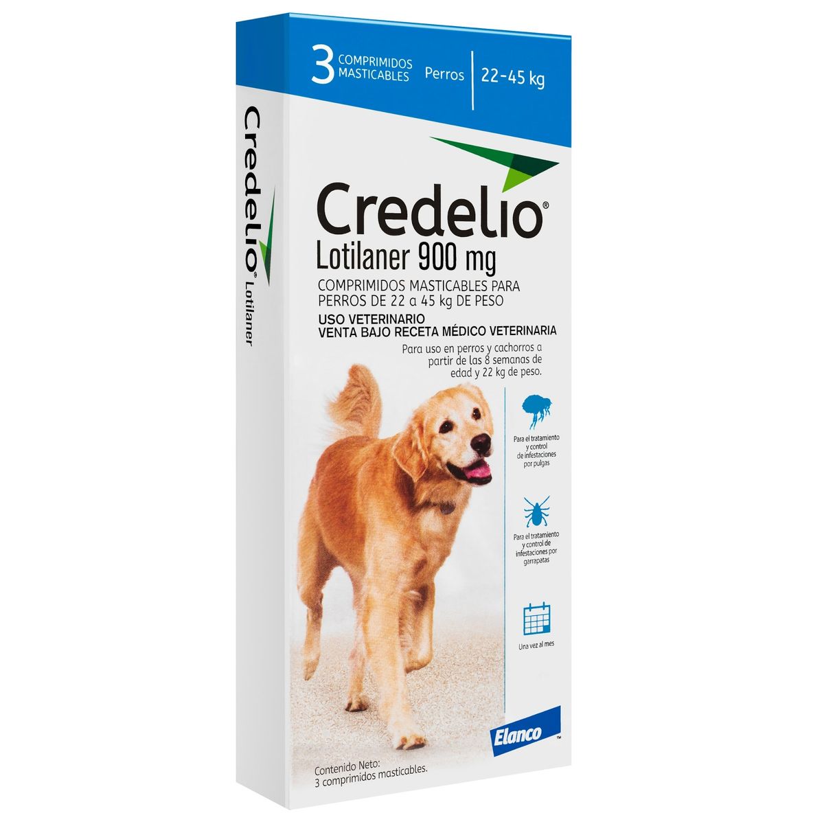 ELANCO - Credelio Perros de 22 a 45 kilos (3 Comprimidos)