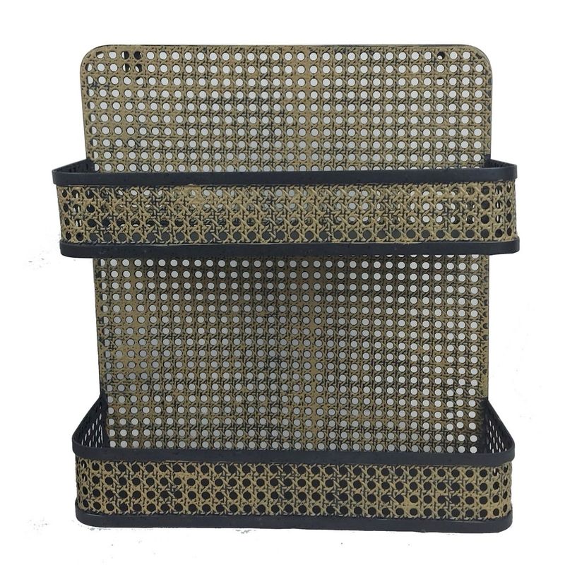 ML DESIGN - ORGANIZADOR REPISA 2 DIVISIONES NEGRO JUNCO