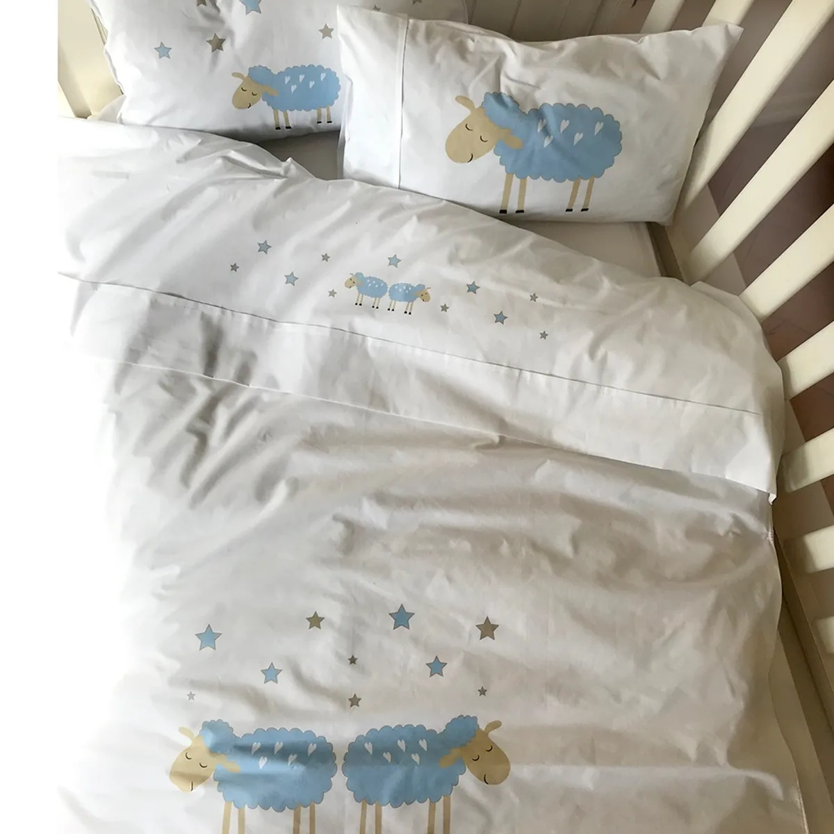 TUYO PRINT - Cubreplumón Moises Ovejita Celeste - Tuyo Print