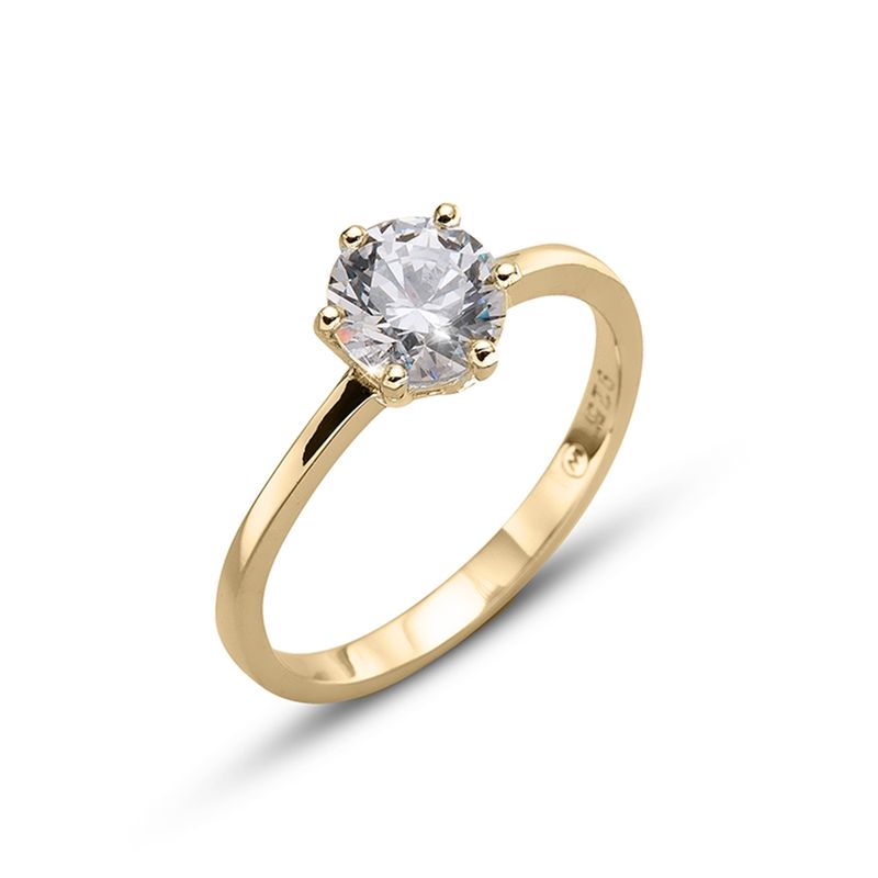 OLIVER WEBER - Anillo Brilliance large 925AG dorado cristal XL