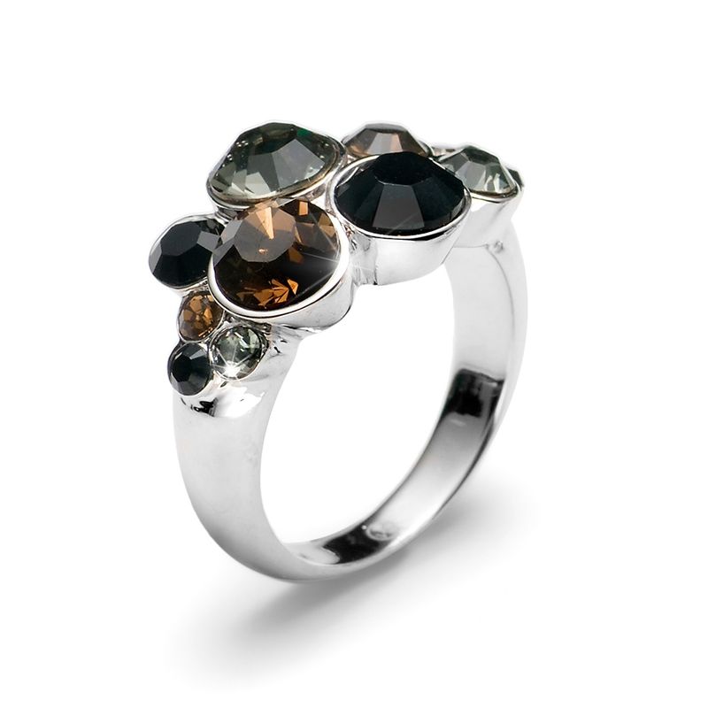 OLIVER WEBER - Anillo Plural rodio negro XS**