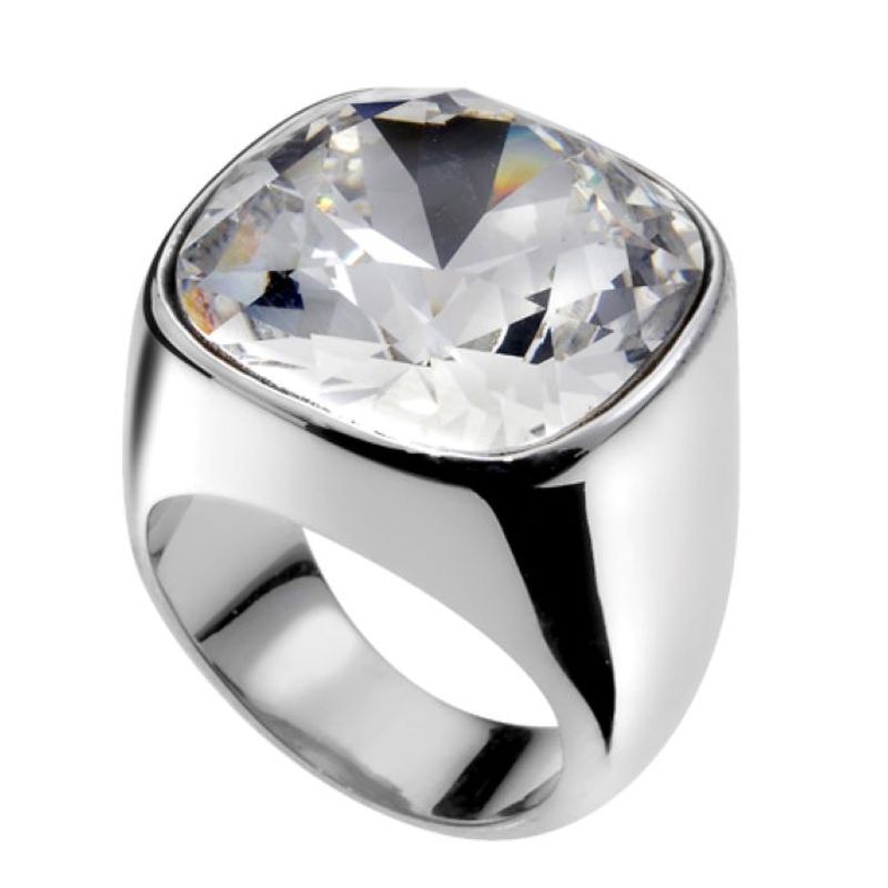 OLIVER WEBER - Anillo Block rodio cristal S