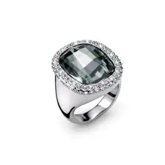 OLIVER WEBER - Anillo Graphic rodio bl diamond S