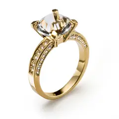 OLIVER WEBER - Anillo Princess dorado cristal XL