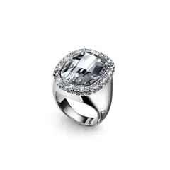 OLIVER WEBER - Anillo Graphic rodio cristal XL