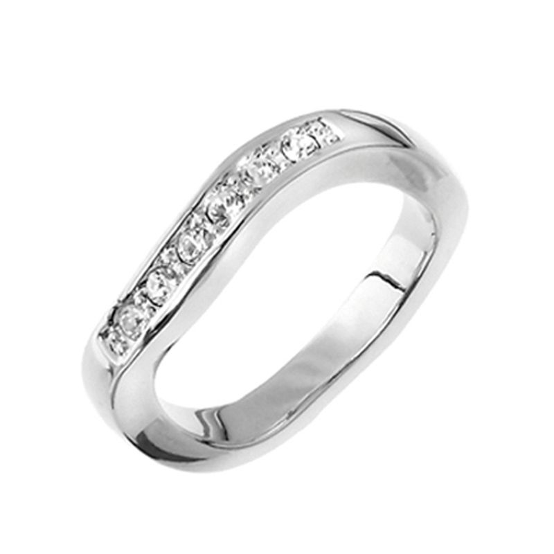 OLIVER WEBER - Anillo Onda rodio cristal S