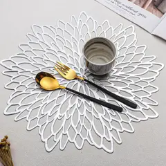 MI DECO HOME CADA DETALLE IMPORTA - MANTEL INDIVIDUAL REDONDO MANDALA PLATA 6 UNIDADES