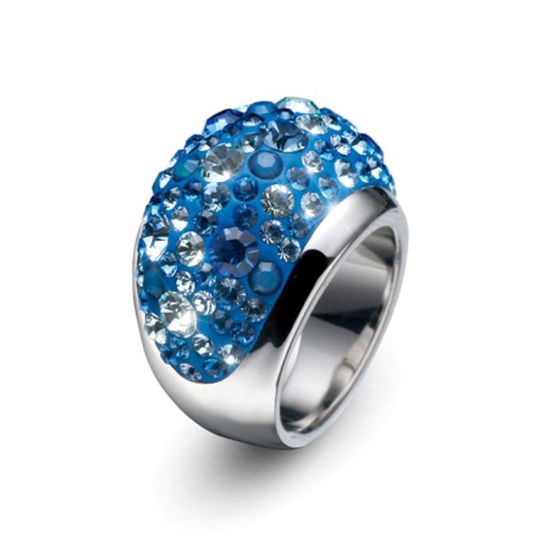 OLIVER WEBER - Anillo Couleur rodio blu S