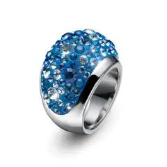 OLIVER WEBER - Anillo Couleur rodio blu S