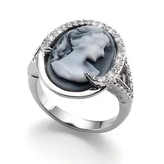 OLIVER WEBER - Anillo Cameo rhod. crystal XL*