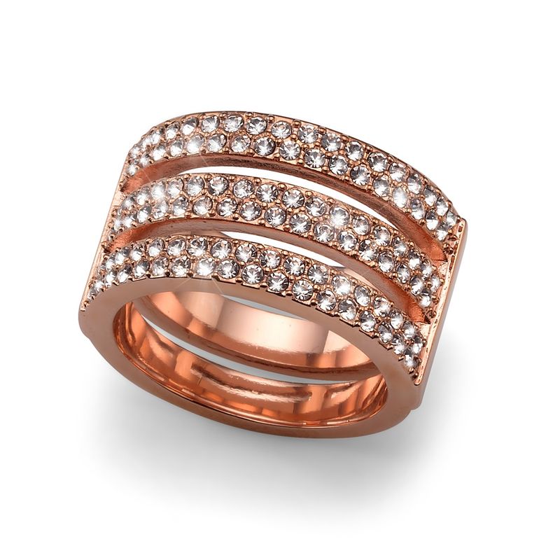 OLIVER WEBER - Anillo Index rosegold crystal S