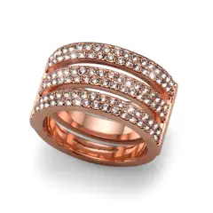 OLIVER WEBER - Anillo Index rosegold crystal S