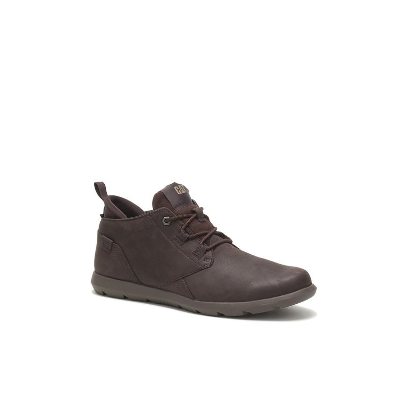 CAT - Zapatilla Cuero Hombre Cloy Café CAT