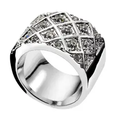 OLIVER WEBER - Anillo Shuffle rodio cristal S