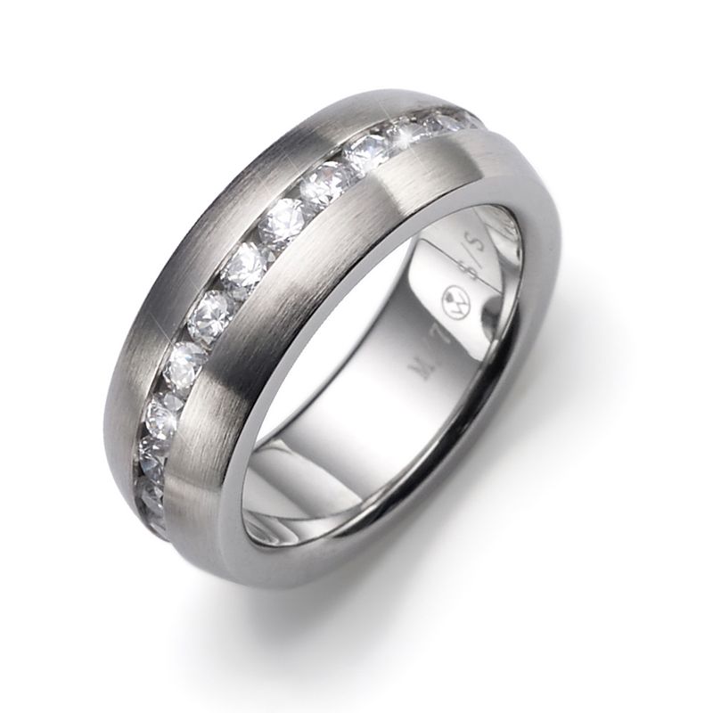 OLIVER WEBER - Anillo Line Steel cristal M*