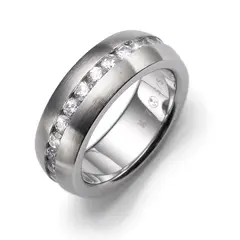 OLIVER WEBER - Anillo Line Steel cristal M*