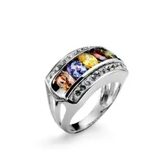 OLIVER WEBER - Anillo Rainbow 925AG rhod multi S