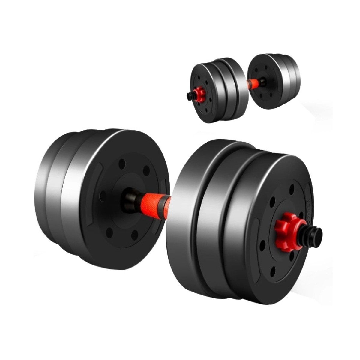 OVERFIT - Set Mancuernas Y Barra Unibles 40kg Fitness Pesas Ajustables