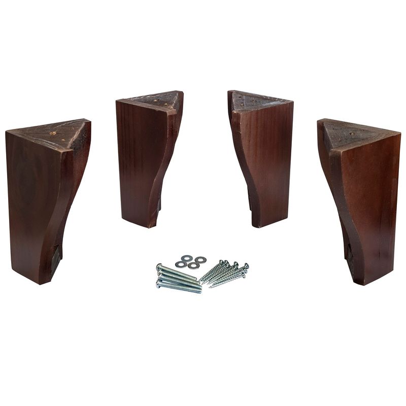 BLOCCARE - Kit de 4 Patas Para Cama Europea Color Chocolate