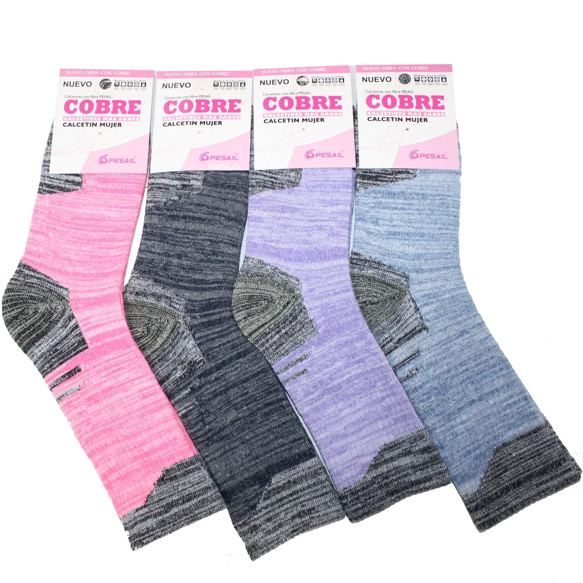 GARSIL - 12 Pares de Calcetines Fibra de Cobre + Algodon Para Mujer
