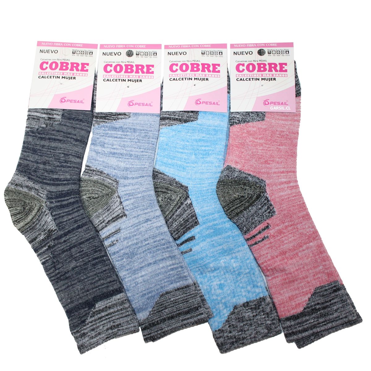 GARSIL - 12 Pares de Calcetines Fibra de Cobre + Algodon Para Mujer
