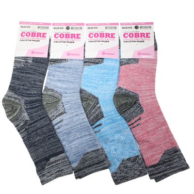 Imagen 2 del producto 6 Pares de Calcetines Fibra de Cobre + Algodon Para Mujer