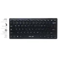 DBLUE - Mini Teclado Inalambrico USB Slim 78 Teclas Negro