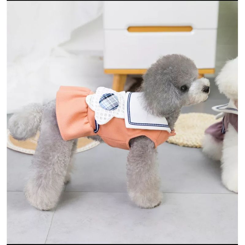 GENERICO - Vestido Marinero para Perritas T2XL Anaranjado claro