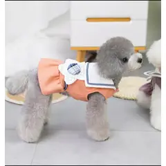 GENERICO - Vestido Marinero para Perritas T2XL Anaranjado claro