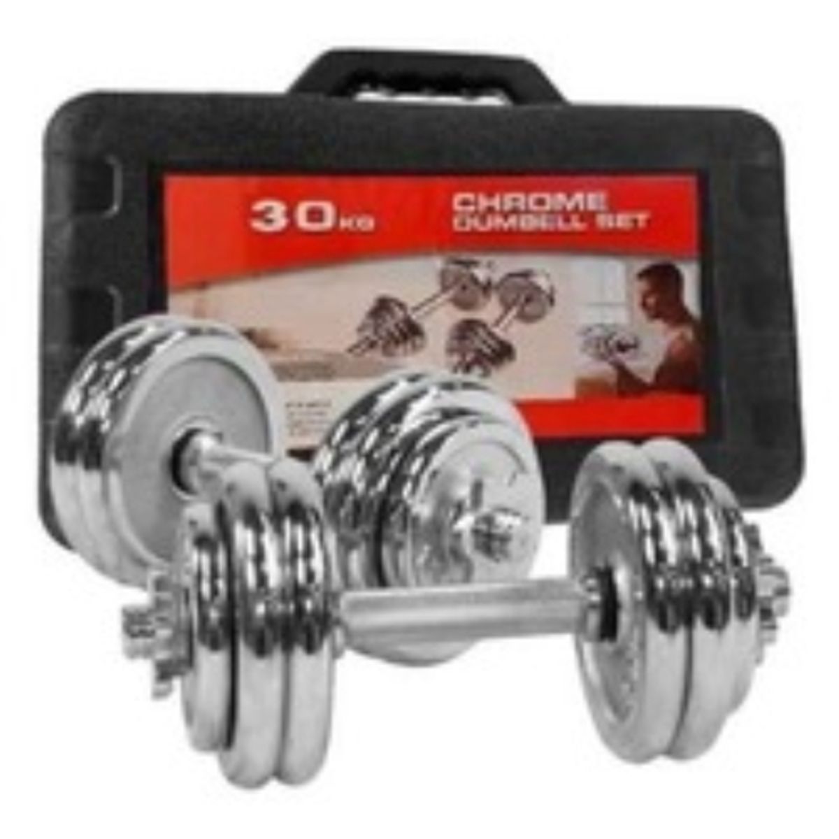 GENERICO - Mancuernas Cromadas York Maletín Set 30 Kg