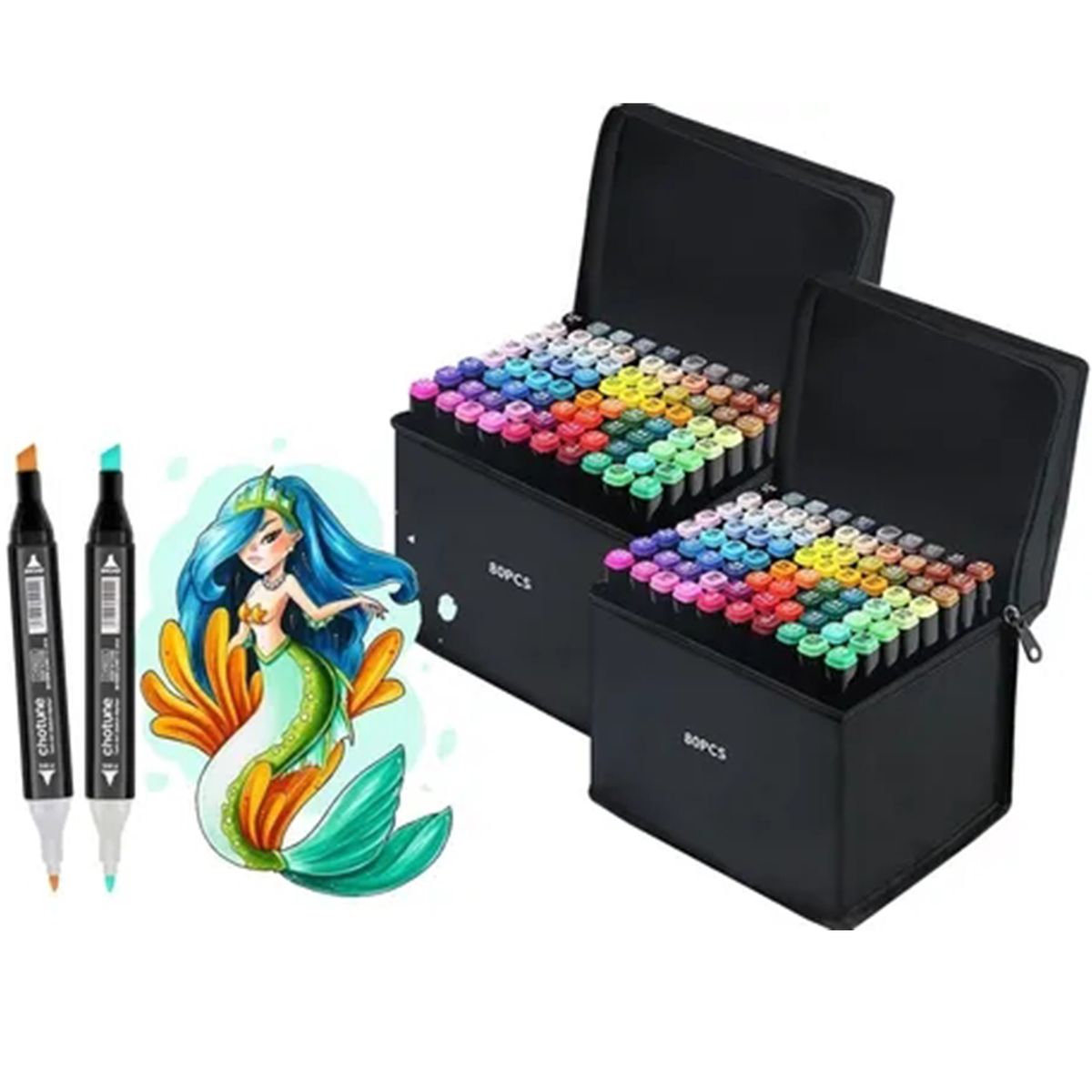 ESHOPANGIE - 168 Lápices Marcadores Doble Con Bolsa