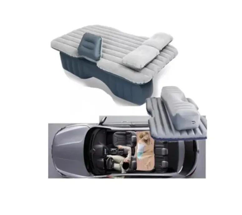 Colchon Inflable Con Compresor 12v Y 2 Almohadas Para Auto