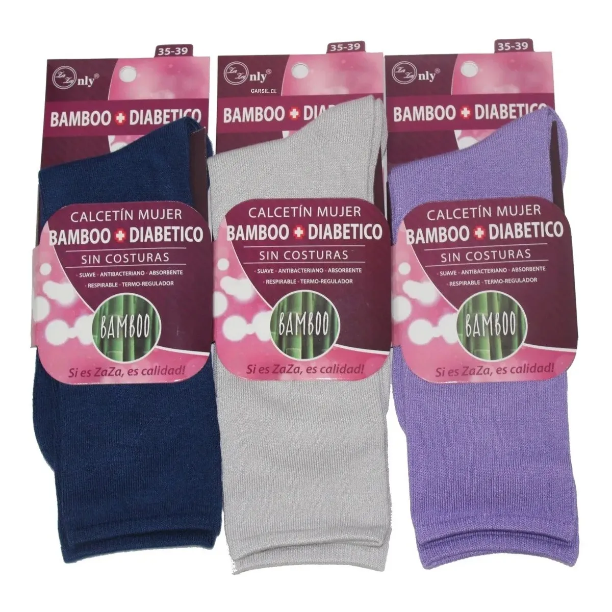 GARSIL - 6 Pares De Calcetines Con Fibra De Bambú Para Mujer - Sin Costuras