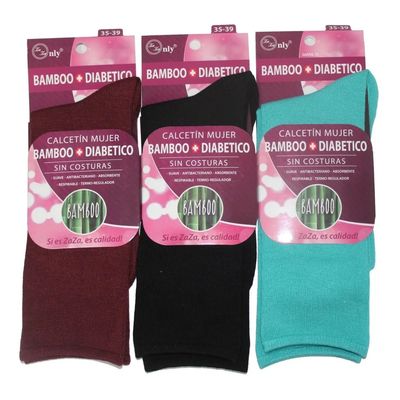 Imagen 2 del producto 6 Pares De Calcetines Con Fibra De Bambú Para Mujer - Sin Costuras
