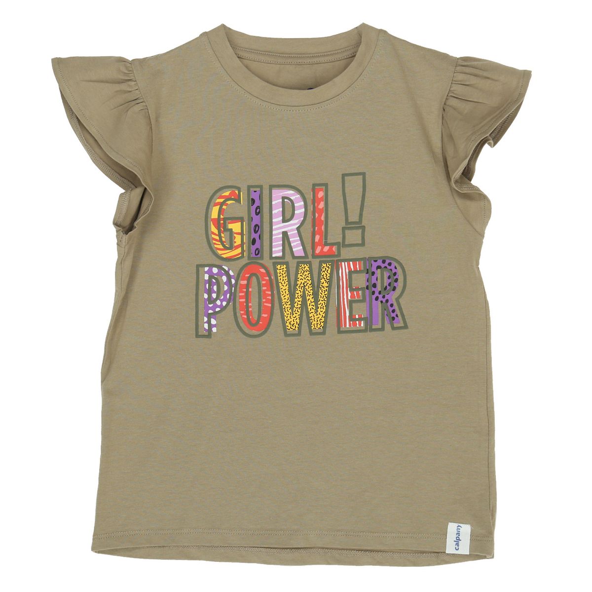 CALPANY - Polera M/C Niña Girl Power Beige CALPANY