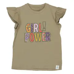 CALPANY - Polera M/C Niña Girl Power Beige