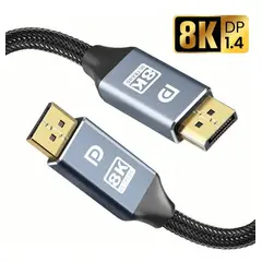 GENERICO - Cable Displayport V1.4, 8k A 60 Hz, 4k A 120 Hz/144 Hz, 2mts