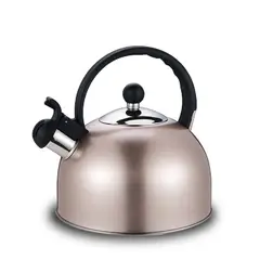 IDETEX - Tetera Acero Inoxidable 3 litros con silbato color Beige