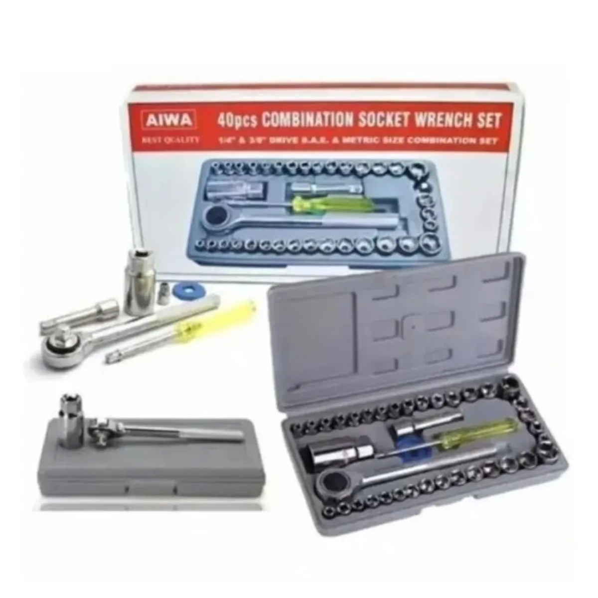 GENERICO - Juego Dado 40 Pcs 1/4-3/8 Chicharra Bici Moto Auto