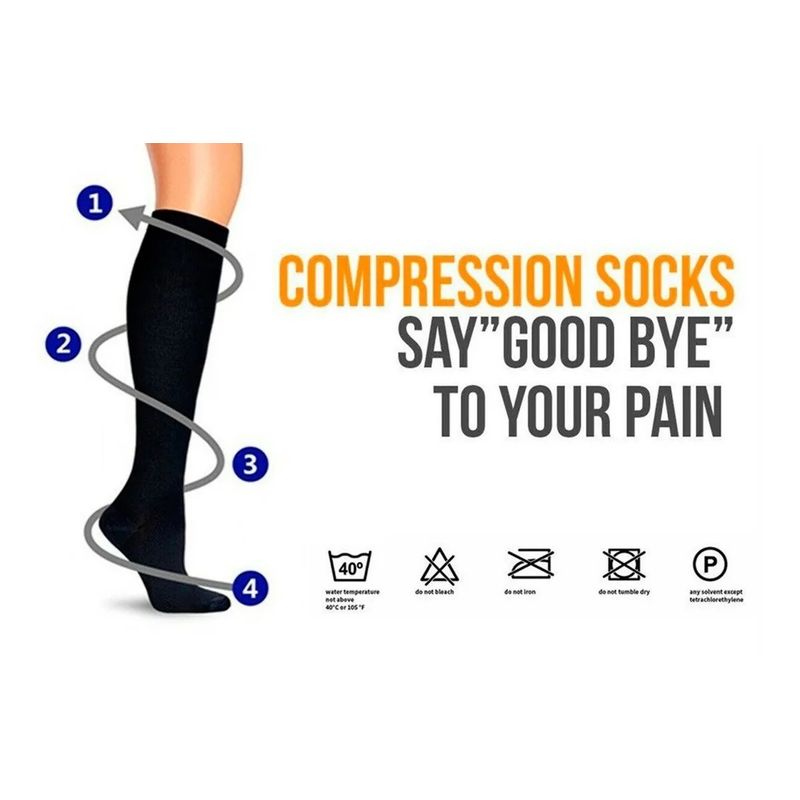 GARSIL - 3 Pares de Calcetines De Compresion Gruaduada Médica Venas Varicosas