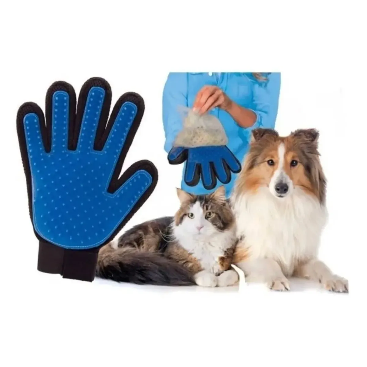 GENERICO - Cepillo Guante Perros  Gatos Peine Quita Pelos Mascota