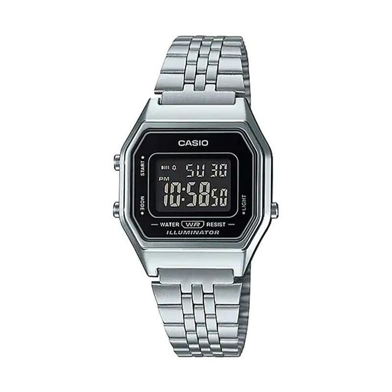 Reloj Digital Mujer LA-680WA-1B Plateado TALLA UNICA