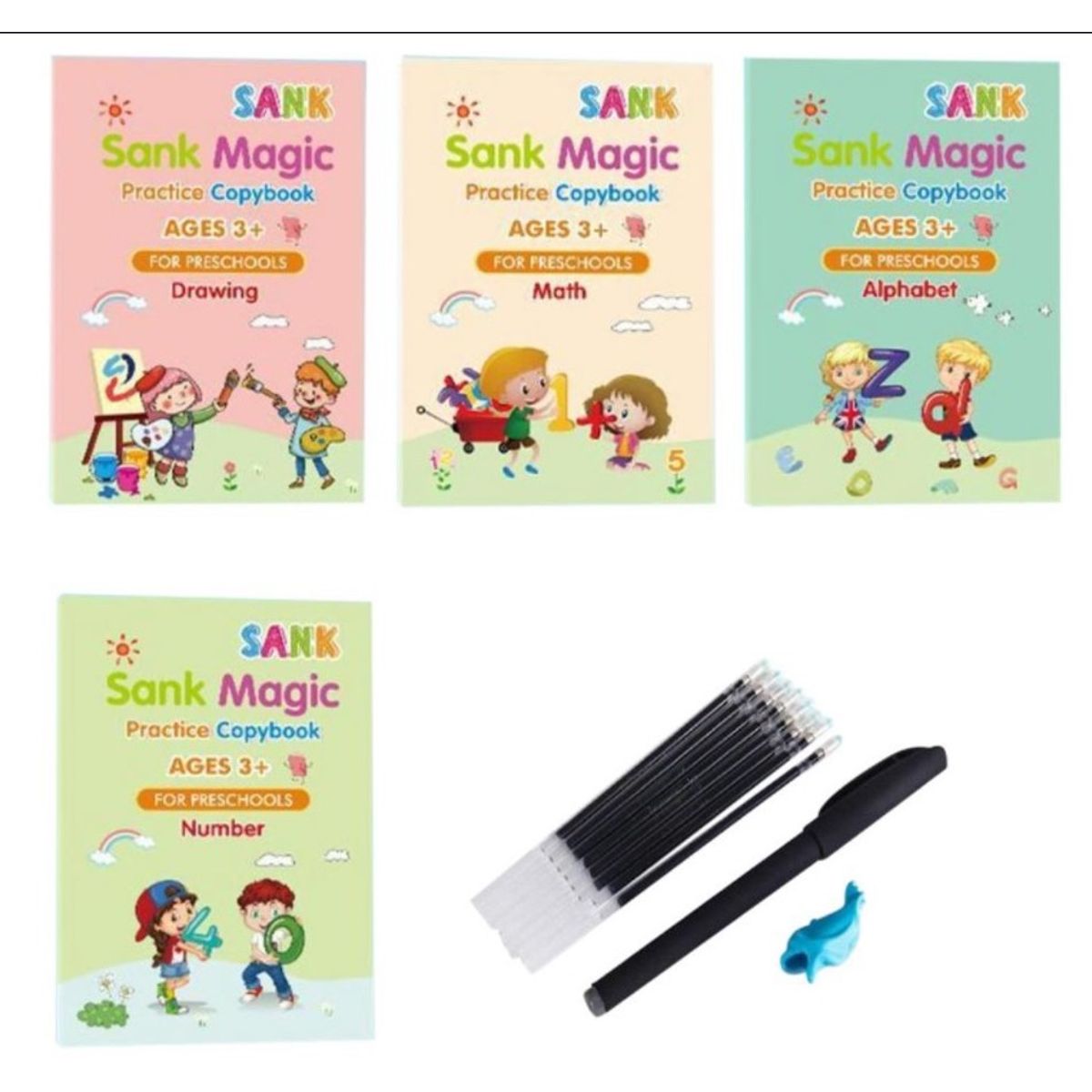 GENERICO - Set 4 libros de Caligrafia Sank Magic de Pintura Mágica