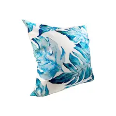 GENERICO - Funda Para Almohada de 45x 45 Hojas Azul
