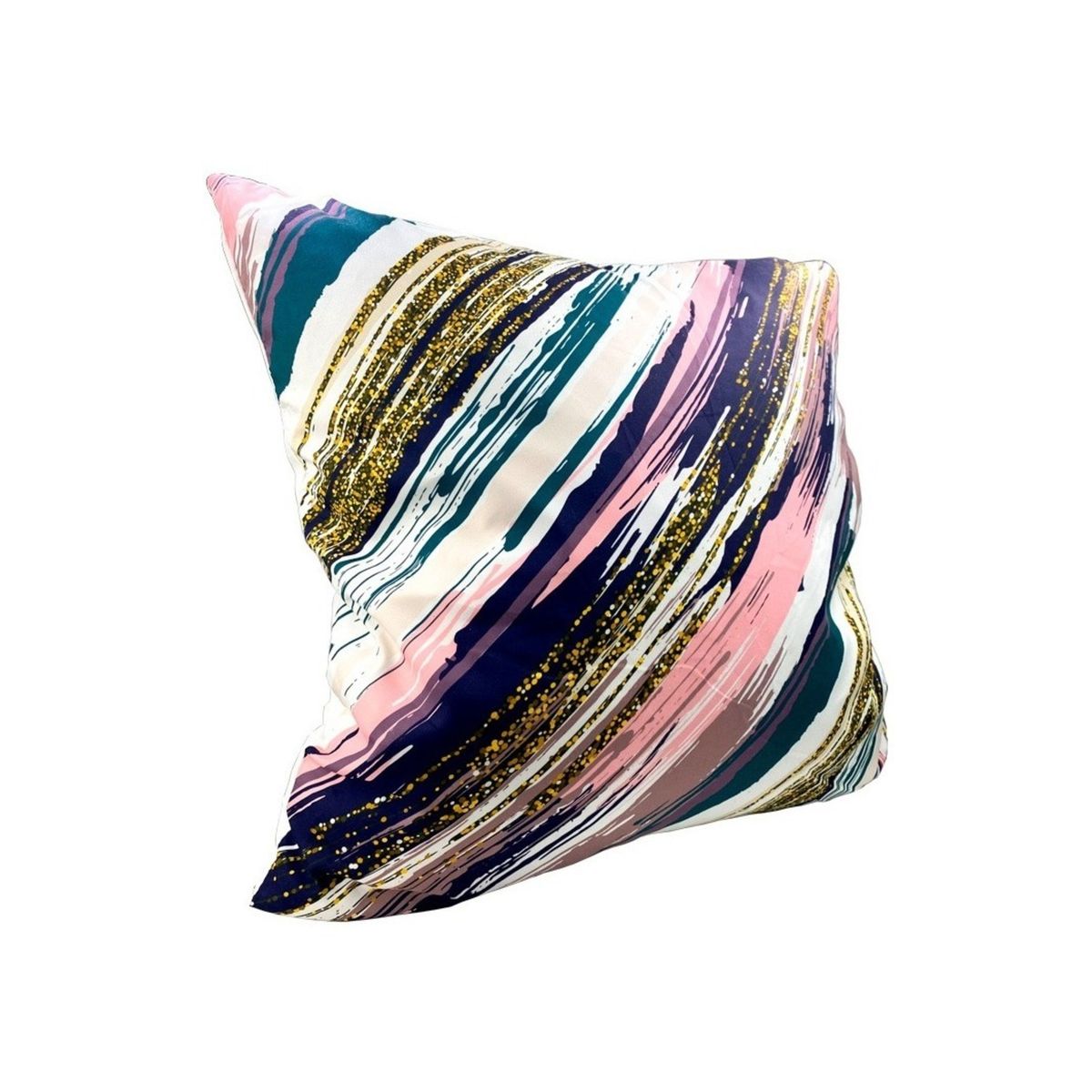 GENERICO - Funda Para Almohada de 45x 45 Lineas Diagonales de Colores.