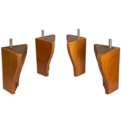 ROSEN - Kit de 4 patas de madera para cama americana vástago 1.2 cm MIEL