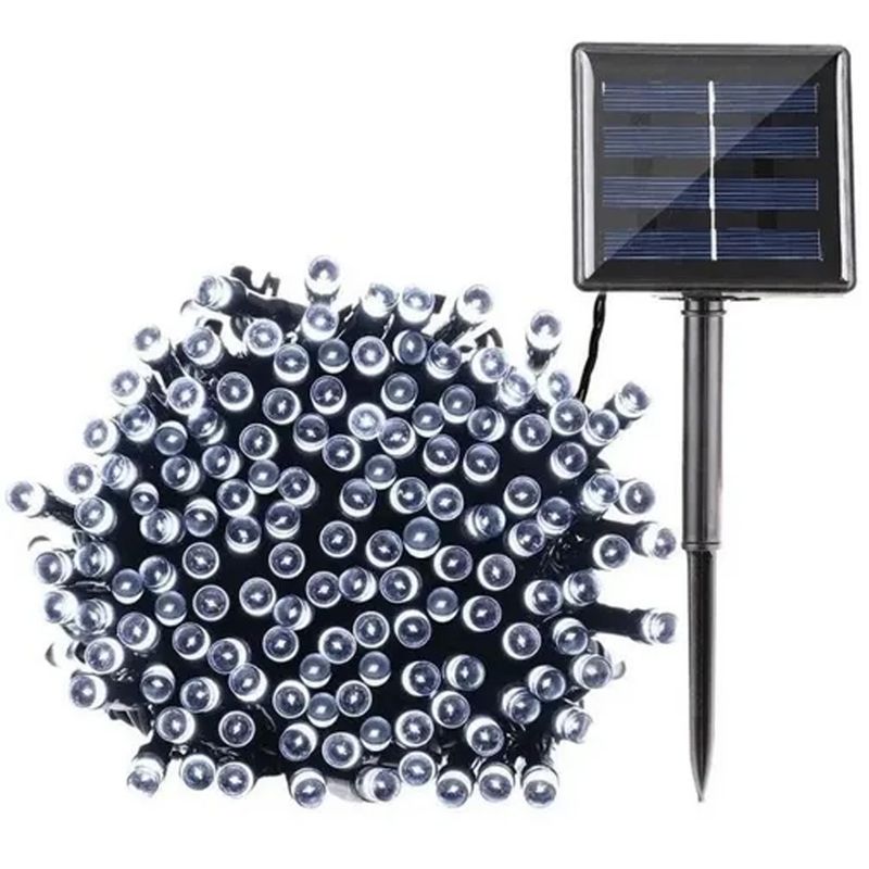 ESHOPANGIE - Luces Led Guirnalda Solar 100 Leds 10 Metros BLANCO