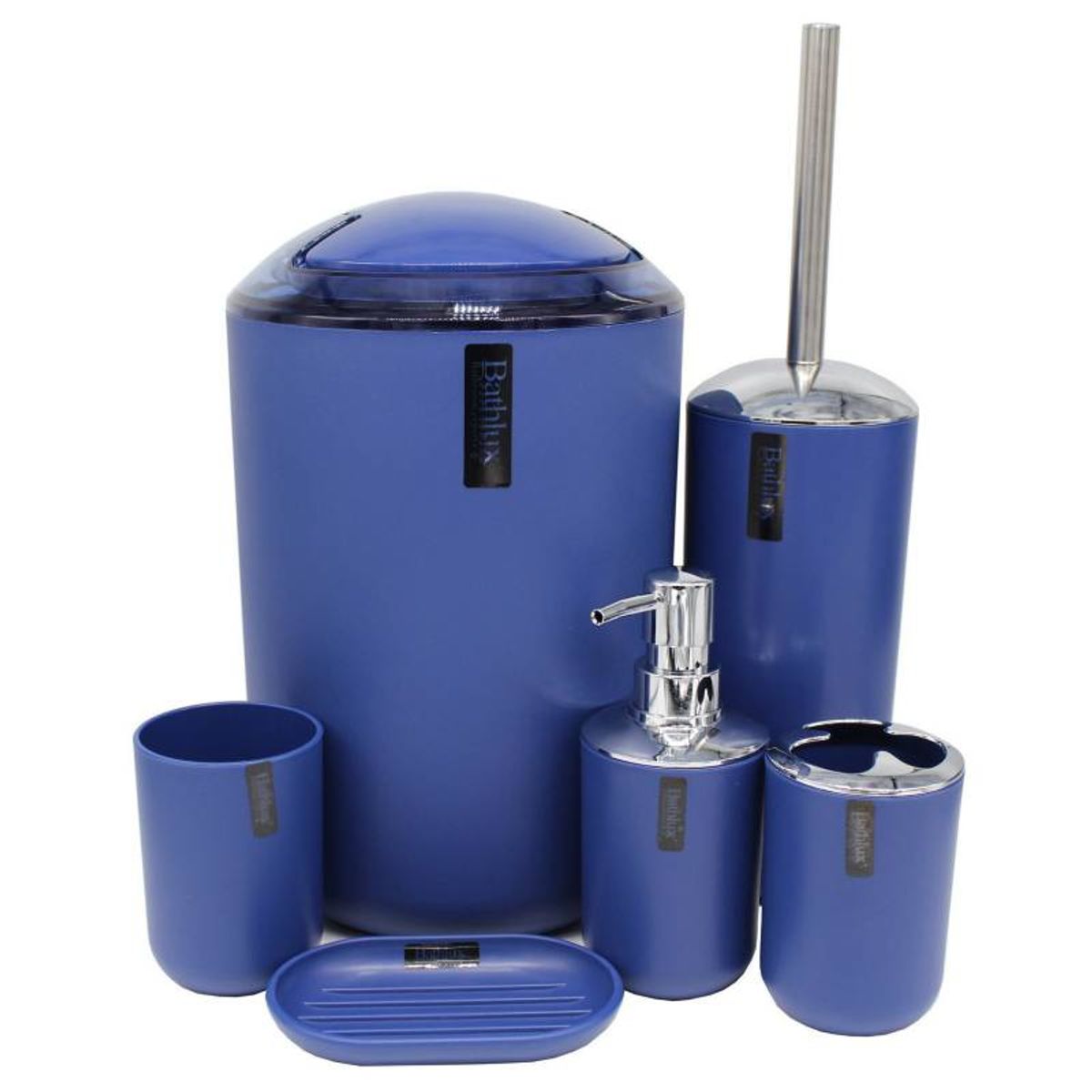 BATHLUX - Set baño azul liso 6 Piezas bathlux.