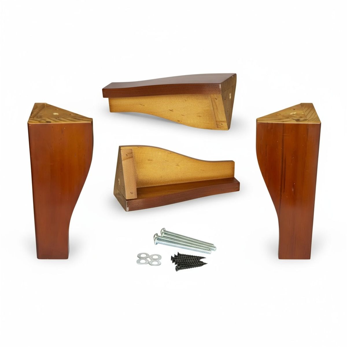 BLOCCARE - Kit de 4 patas europea color caoba natural