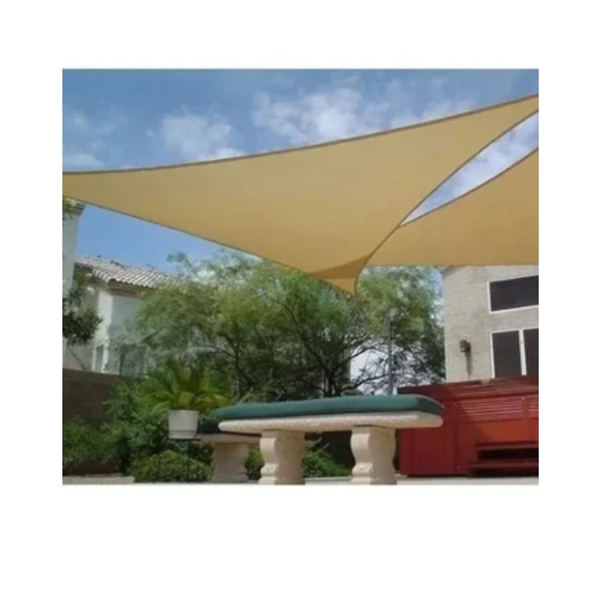 ESHOPANGIE - Carpa Lona Vela Malla Sombra Triangular 3.5 X 3.5 X 3.5 M